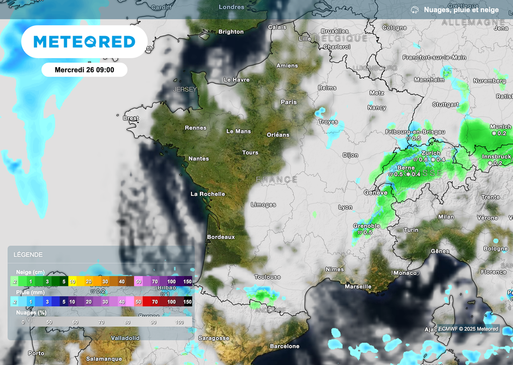 Des averses de neige attendues à basse altitude ce mercredi sur les massifs. Des averses de neige attendues à basse altitude ce mercredi sur les massifs.