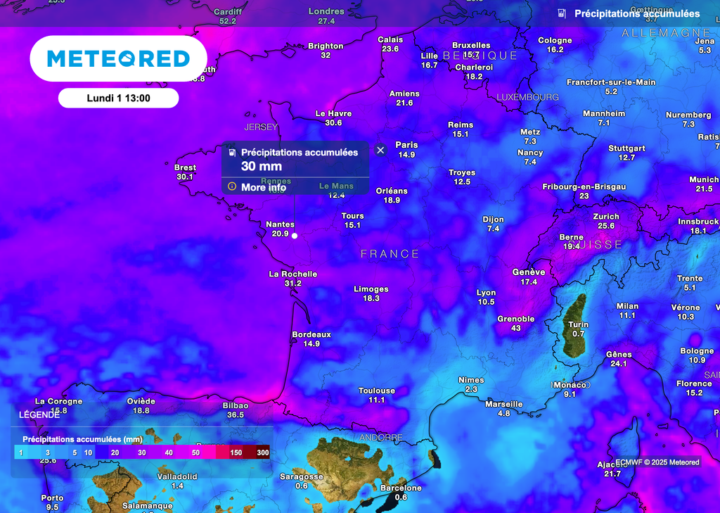 Une météo très humide est attendue au cours des prochains jours sur quasiment tout le pays. Une météo très humide est attendue au cours des prochains jours sur quasiment tout le pays.