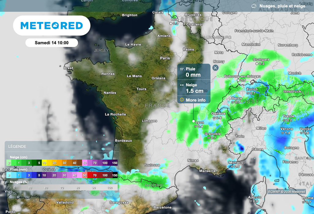 Petites chutes de neige samedi matin dans le centre-est de la France ?