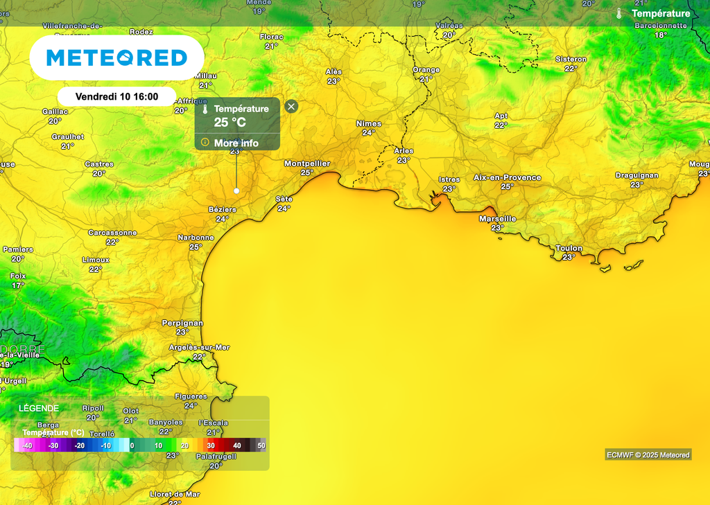 Ambiance estivale ce vendredi après-midi près de la Méditerranée.