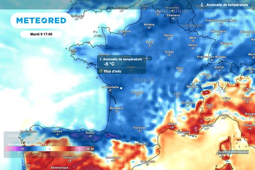 M&eacute;t&eacute;o : arriv&eacute;e imminente d'air d'origine polaire sur la France. Les temp&eacute;ratures vont d&eacute;gringoler &agrave; partir de demain