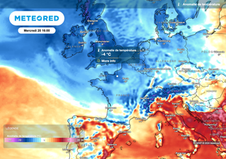 Météo : arrivée imminente de la descente d'air polaire maritime sur la France. Chute des températures dès demain !