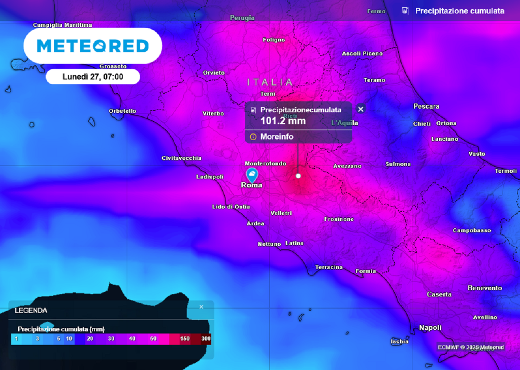 maltempo lazio piogge