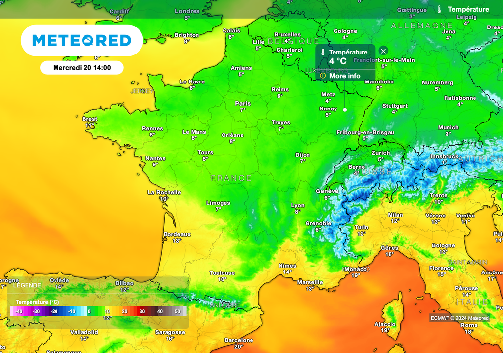 4 degrés seulement ce mercredi après-midi dans le nord-est de la France.