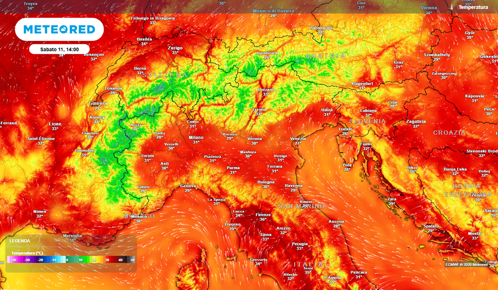 Temperature in calo su tutte le regioni settentrionali Calo termico al Nord, ma valori di qualche grado oltre la media
