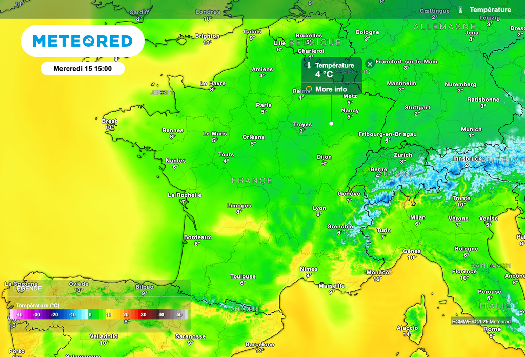 Hausse des températures cet après-midi sur toute la France.