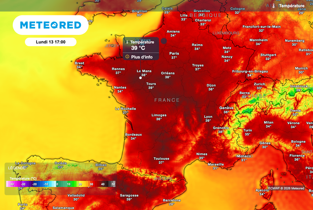 Températures encore très largement caniculaires en début de semaine prochaine ! Températures encore très largement caniculaires en début de semaine prochaine !