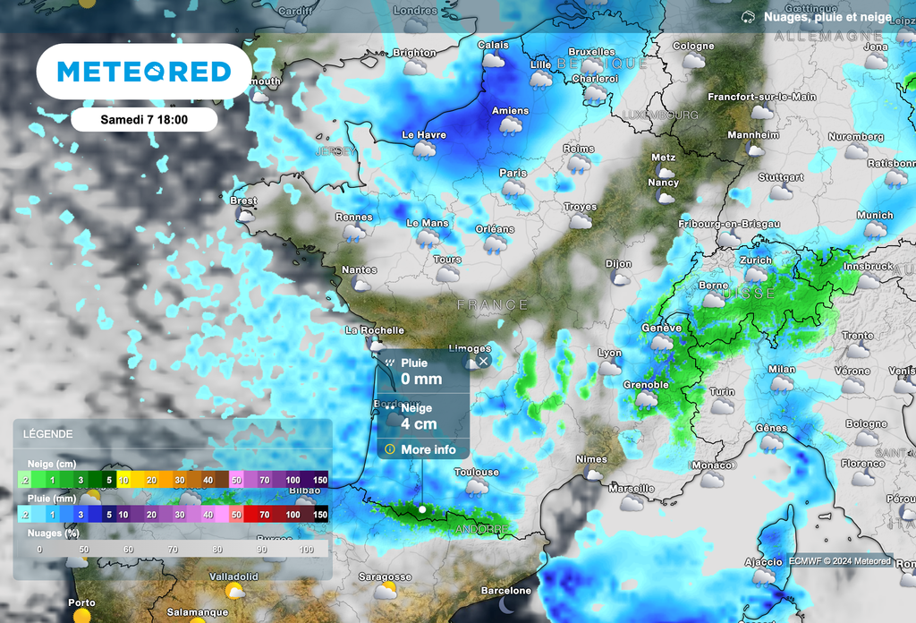 Neige en montagne ce samedi après-midi.