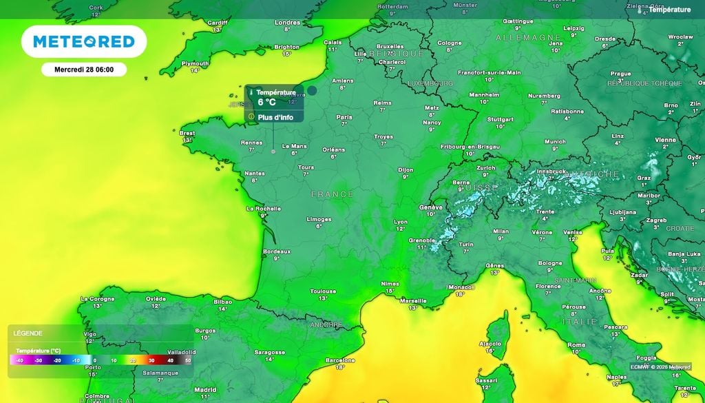 Après la douceur d'hier, place à des températures nettement plus fraîches ! Après la douceur d'hier, place à des températures nettement plus fraîches !