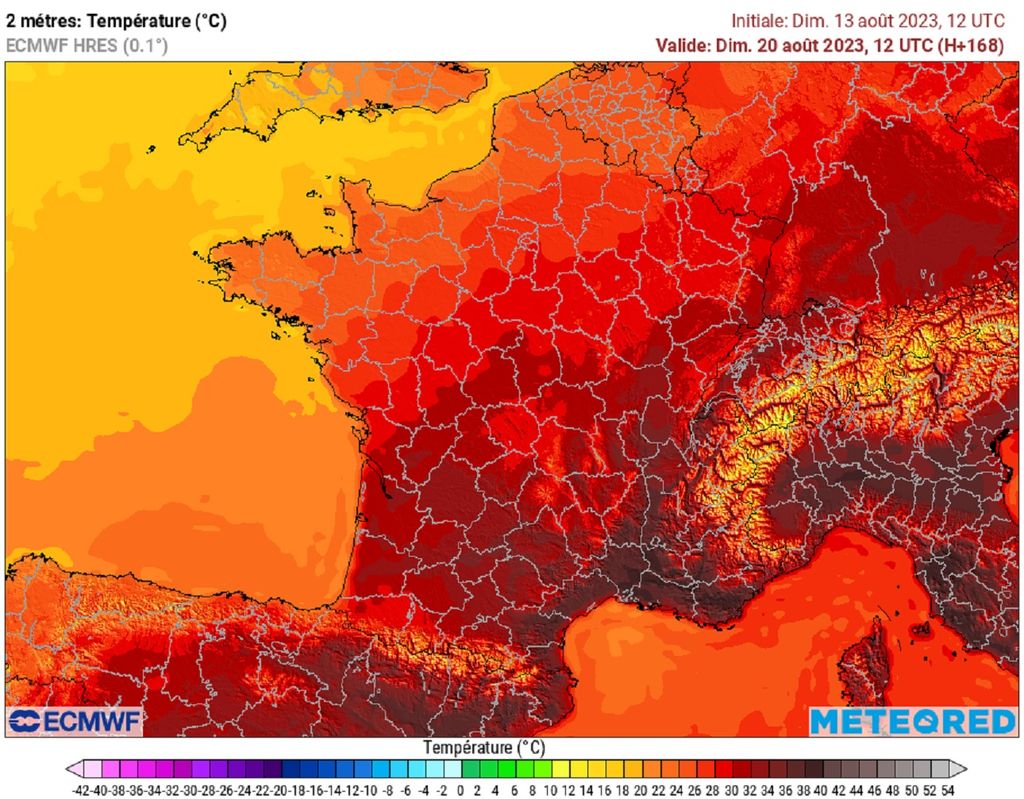 Des pointes à 40°C sont modélisées le week-end prochain dans les départements du sud-est.