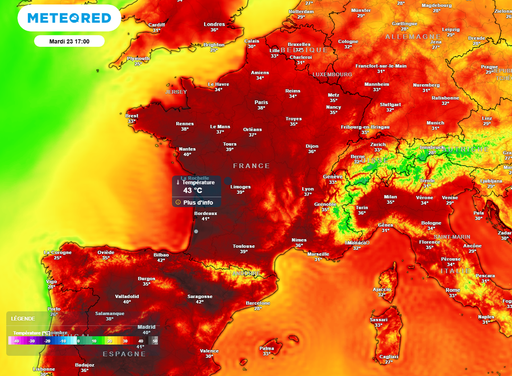 M&eacute;t&eacute;o cette semaine : beaucoup de soleil et une chaleur extr&ecirc;me en France, jusqu'&agrave; 43&deg;C attendus