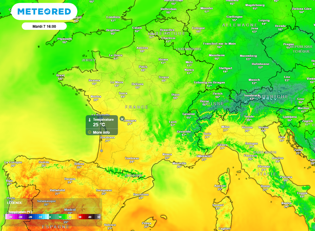 En cours de journée, les températures seront agréables avec jusqu'à 25°C possibles mardi. En cours de journée, les températures seront agréables avec jusqu'à 25°C possibles mardi.