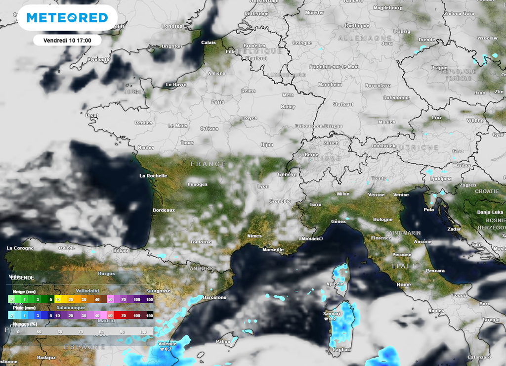 En fin de semaine, le temps sera calme avec un soleil dominant au sud et des éclaircies au nord. En fin de semaine, le temps sera calme avec un soleil dominant au sud et des éclaircies au nord.