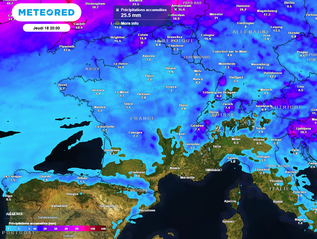 En début de semaine, des précipitations continueront de circuler dans le nord et le nord-ouest du pays.