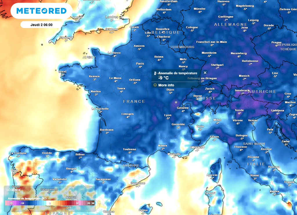 Les matinées s'annoncent fraîches avec des valeurs souvent inférieures de 4 à 7°C aux normales.