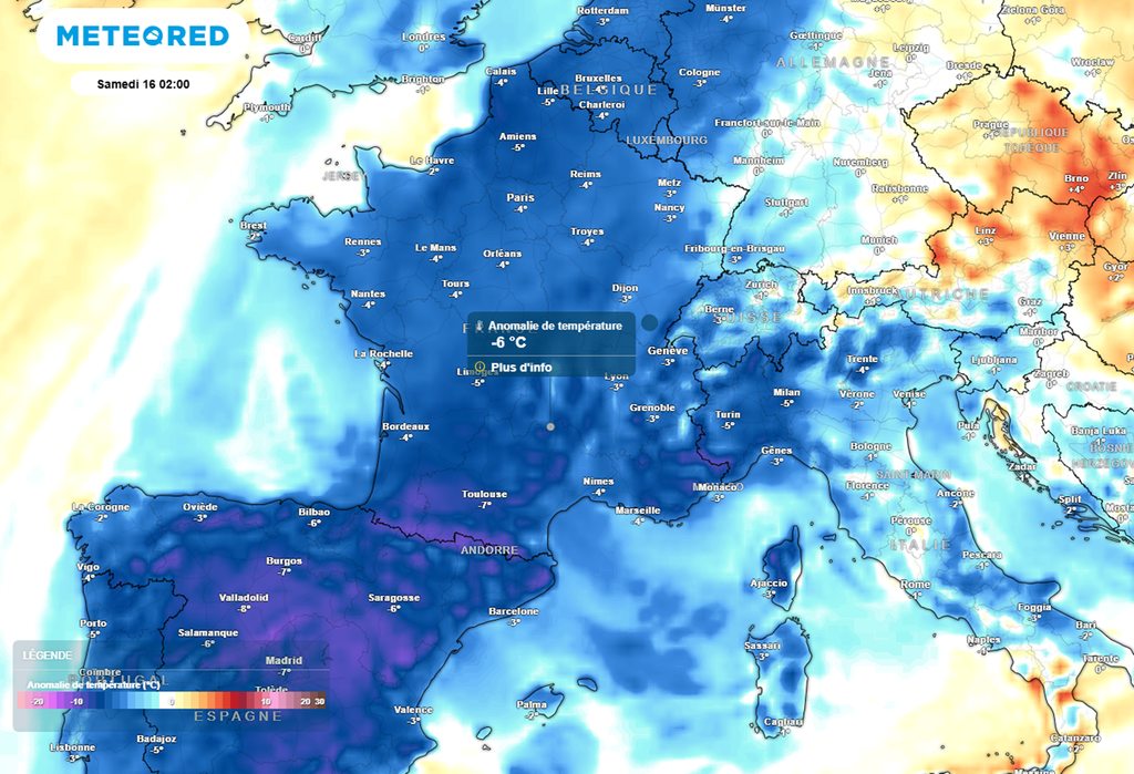 En fin de semaine, les températures seront souvent situées entre 4 et 6°C en dessous des normales de saison. En fin de semaine, les températures seront souvent situées entre 4 et 6°C en dessous des normales de saison.
