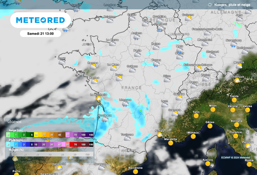 Météo maussade samedi sur la plupart des régions.