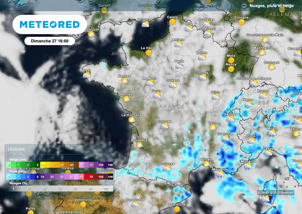 Météo perturbée dimanche dans le sud-est de la France. Météo perturbée dimanche dans le sud-est de la France.