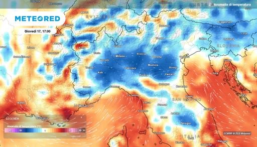 Meteo, tra domani e gioved&igrave; crollo termico di quasi 10 &deg;C in appena 24 ore al Centro-Nord