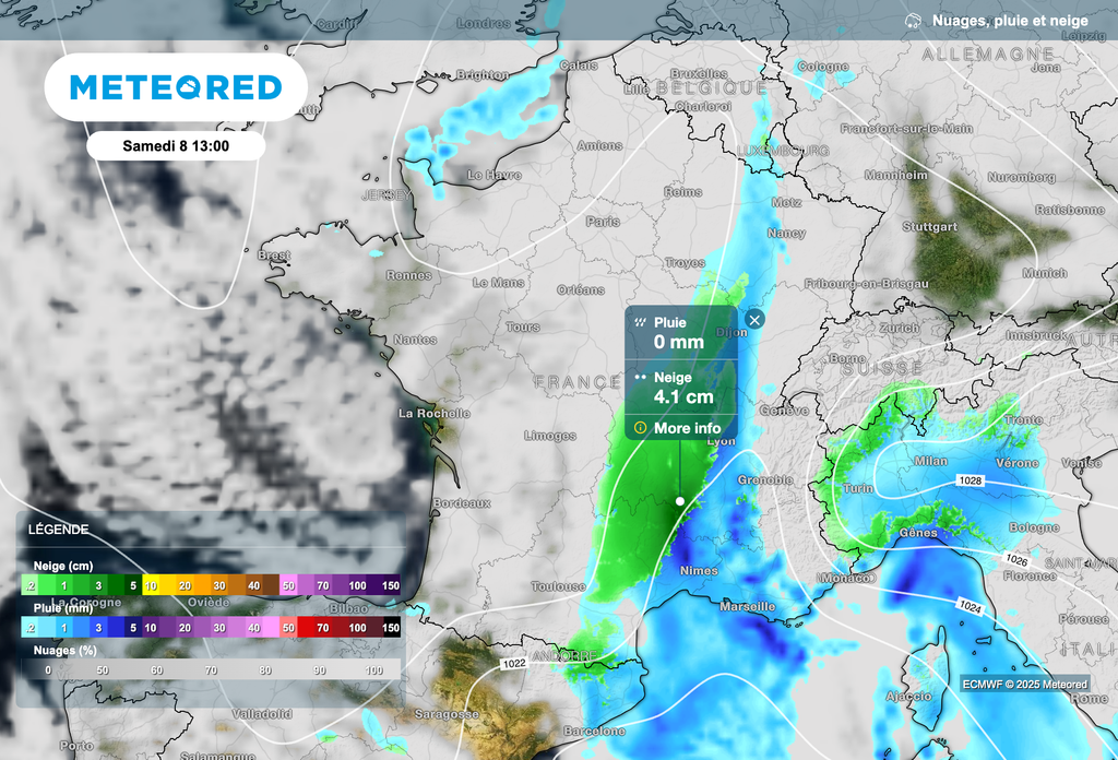 Neige abondante sur le Massif central ce samedi.