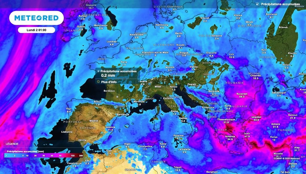 Des conditions météo à nouveau très sèches attendues au-dessus de la France au cours des dix prochains jours. Des conditions météo à nouveau très sèches attendues au-dessus de la France au cours des dix prochains jours.