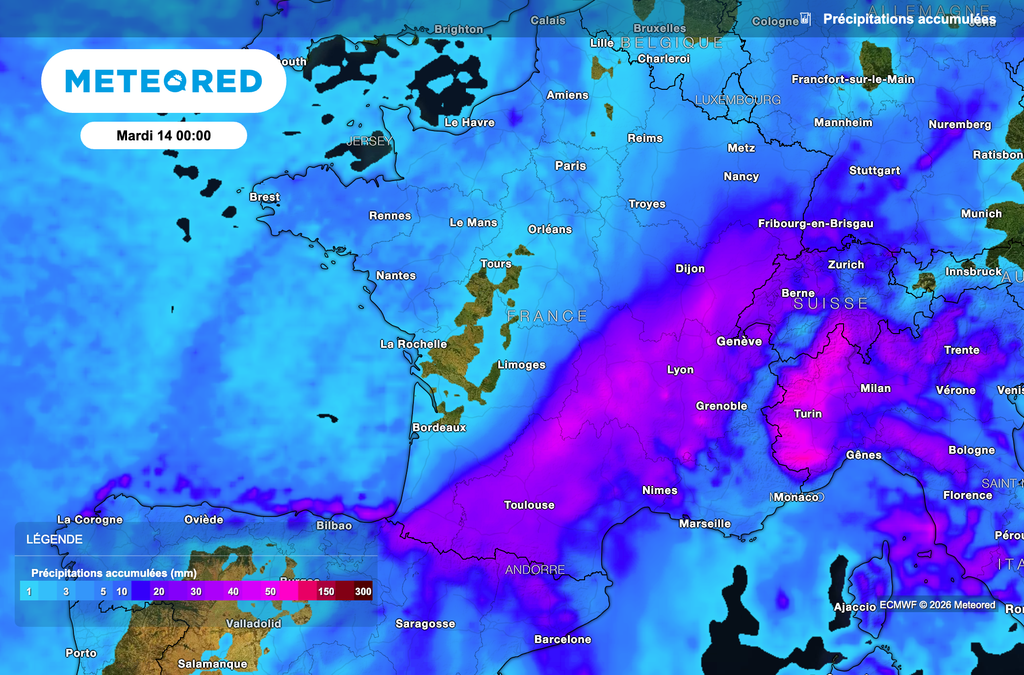Des précipitations parfois importantes attendues en France au cours des prochaines heures !