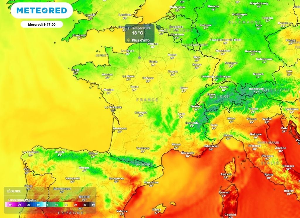 Les températures repasseront légèrement en dessous des normales en milieu de semaine.
