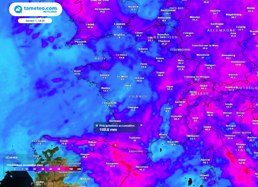 Aucune région ne sera épargnée par la pluie cette semaine, avec des cumuls parfois importants sous les plus forts orages.