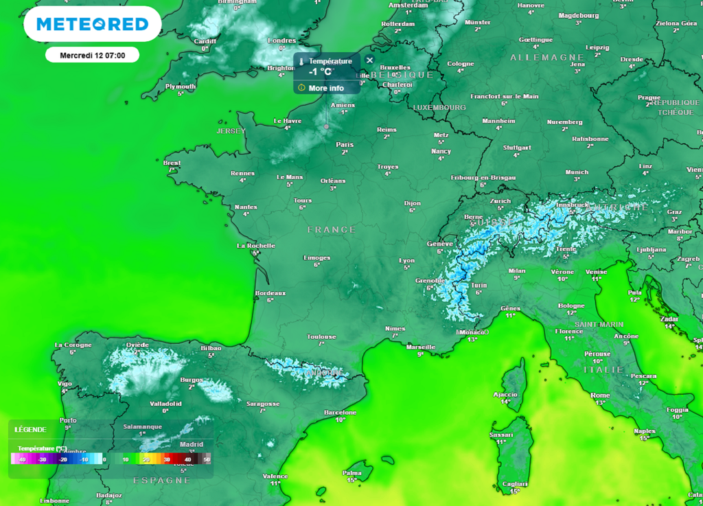 En milieu de semaine, la fraîcheur s'accentuera dans le nord du pays avec le retour de petites gelées localisées au réveil. En milieu de semaine, la fraîcheur s'accentuera dans le nord du pays avec le retour de petites gelées localisées au réveil.