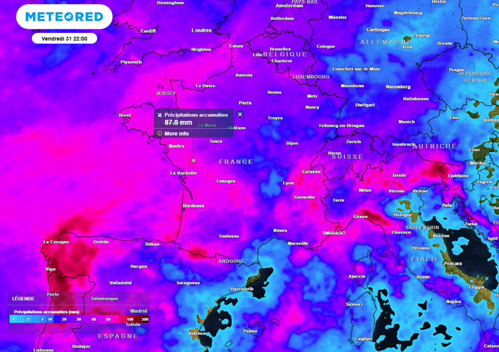 Les cumuls de pluies attendus cette semaine seront localement conséquents, avec à la clé de probables inondations. Les cumuls de pluies attendus cette semaine seront localement conséquents, avec à la clé de probables inondations.