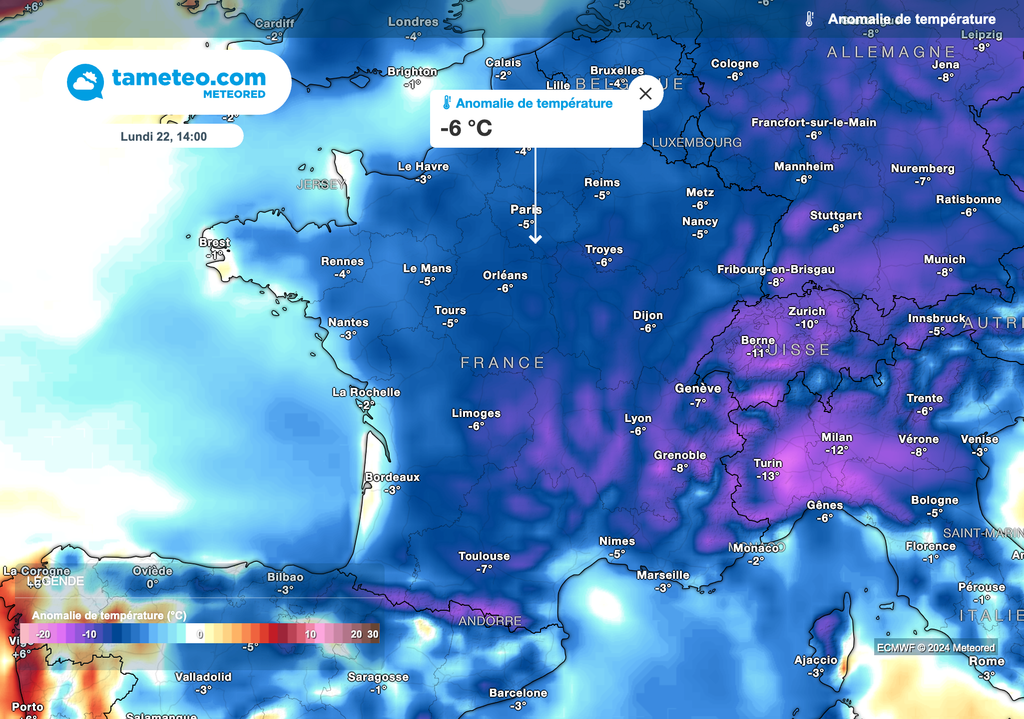 Températures très nettement sous les normales de saison ce lundi ! Températures très nettement sous les normales de saison ce lundi !