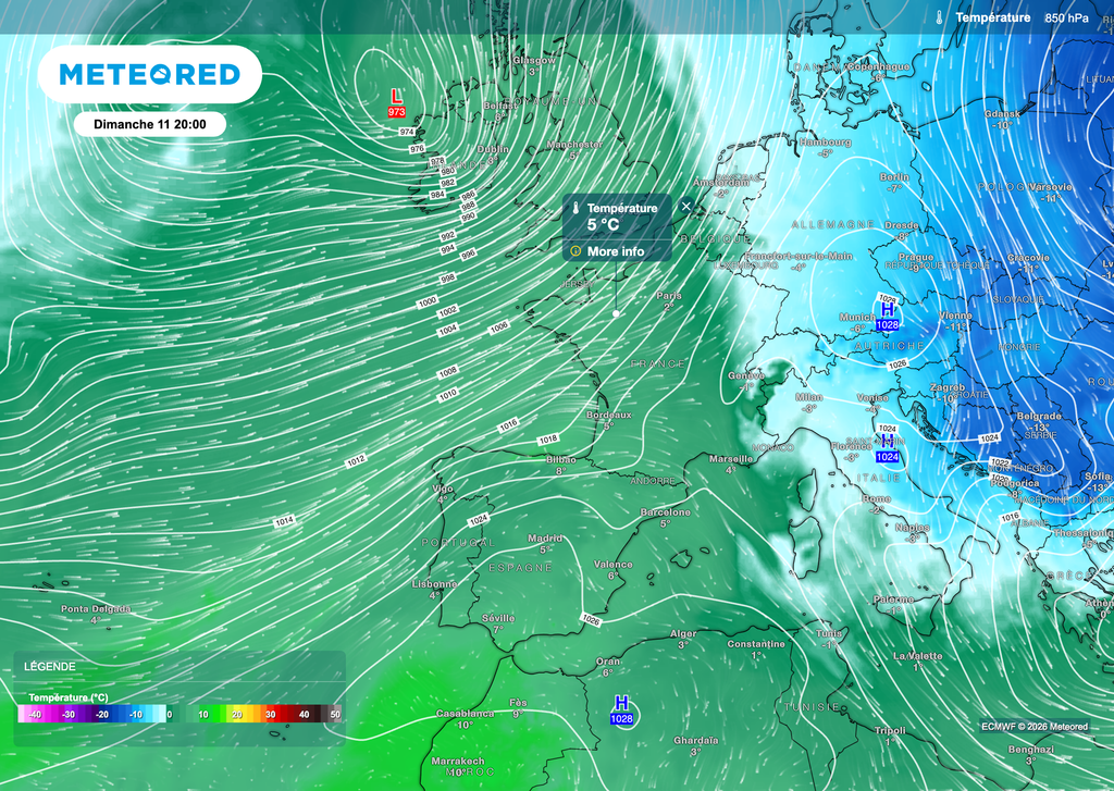 La masse d'air froid sera chassée plus à l'est. La masse d'air froid sera chassée plus à l'est.