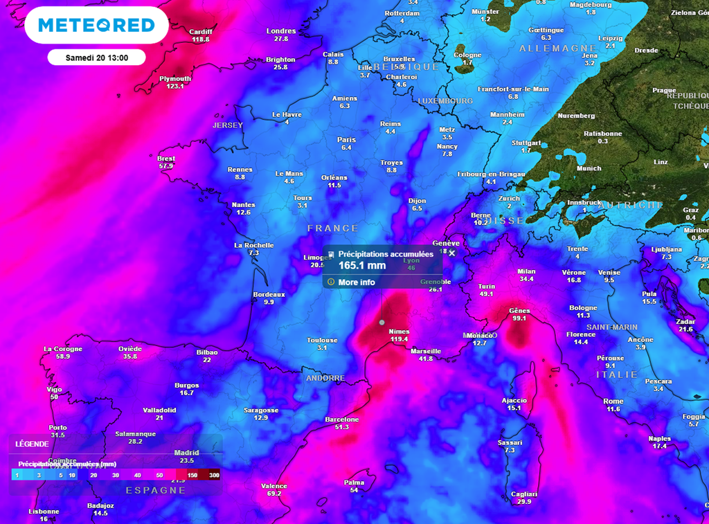 Les cumuls de pluies les plus importants cette semaine sont attendus dans les régions méditerranéennes. Les cumuls de pluies les plus importants cette semaine sont attendus dans les régions méditerranéennes.