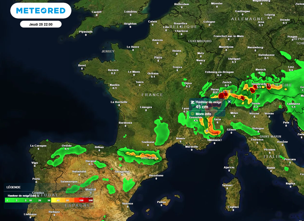 Les chutes de neige pour Noël concerneront essentiellement les reliefs méridionaux.
