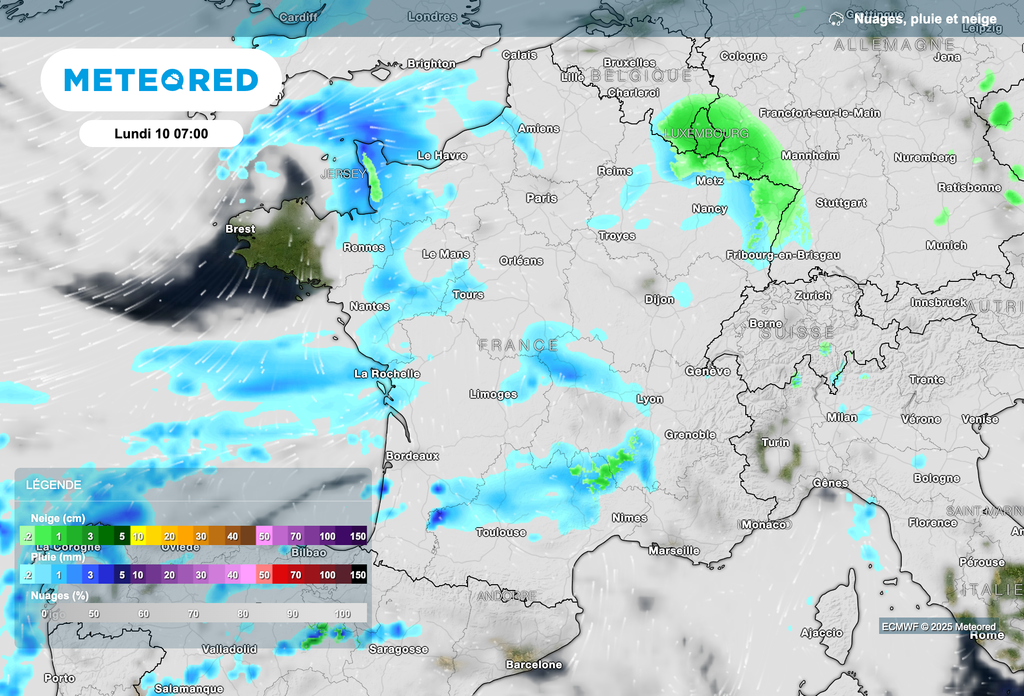 Petites chutes de neige ce lundi dès les premières hauteurs.