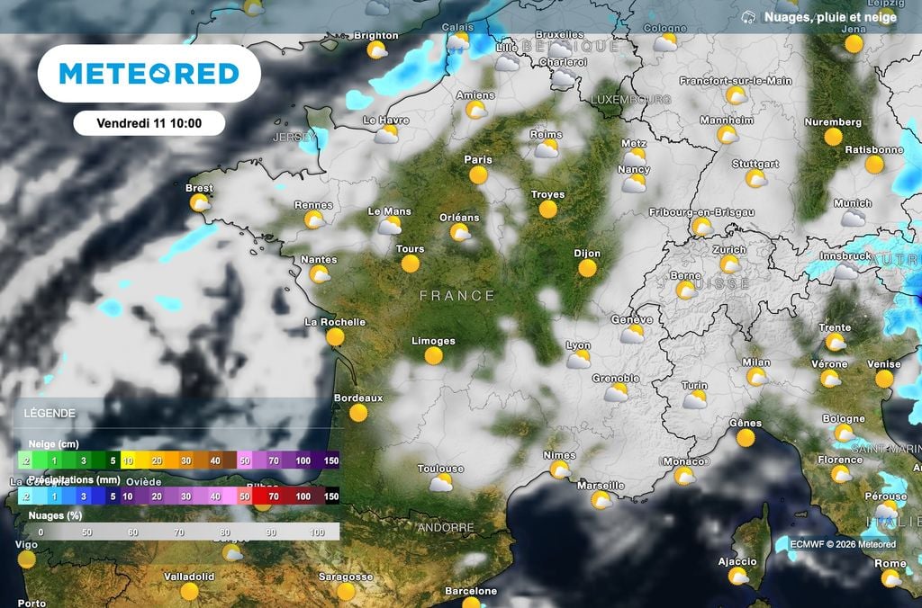Quelques pluies en matinée le long de la Manche.