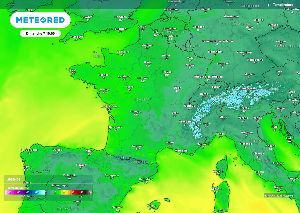 Des températures de plus en plus douces.