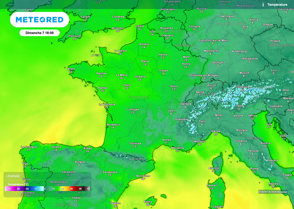 Grande douceur en cours de journée mais aussi dans la soirée de dimanche.