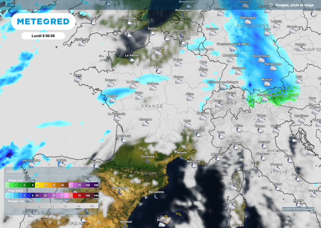 Moins de pluie en cours de nuit de dimanche à lundi.