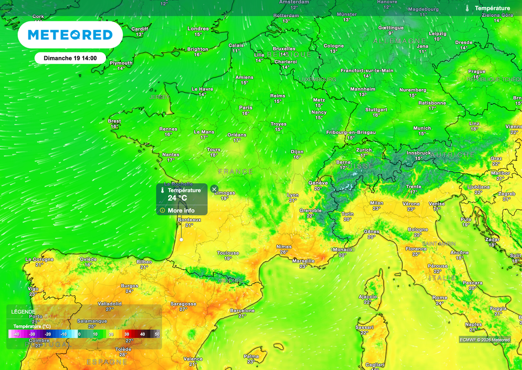 Une baisse des températures qui se confirmera pour dimanche par le nord. Une baisse des températures qui se confirmera pour dimanche par le nord.