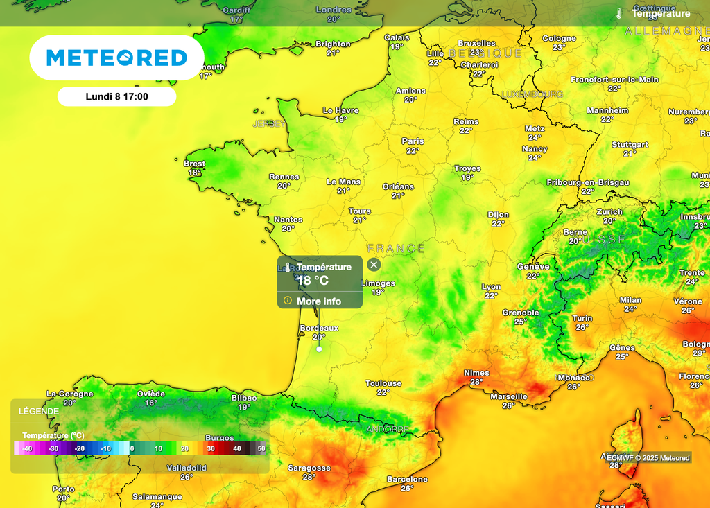 Chute des températures cet après-midi en France.