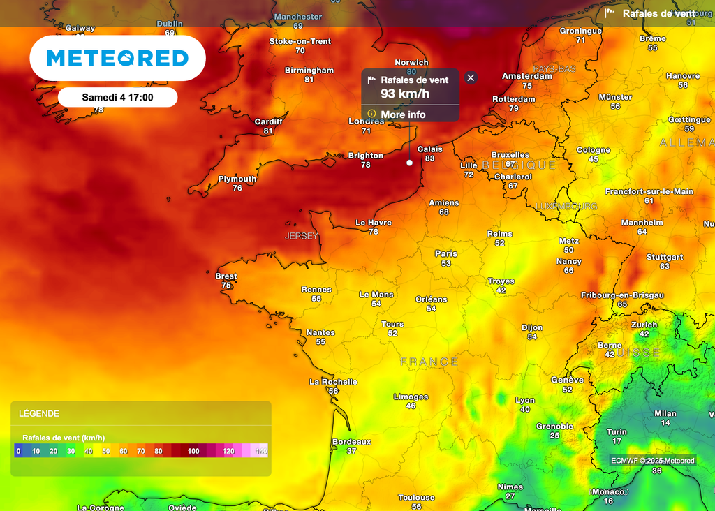 Bon coup de vent près de la Manche ce samedi.