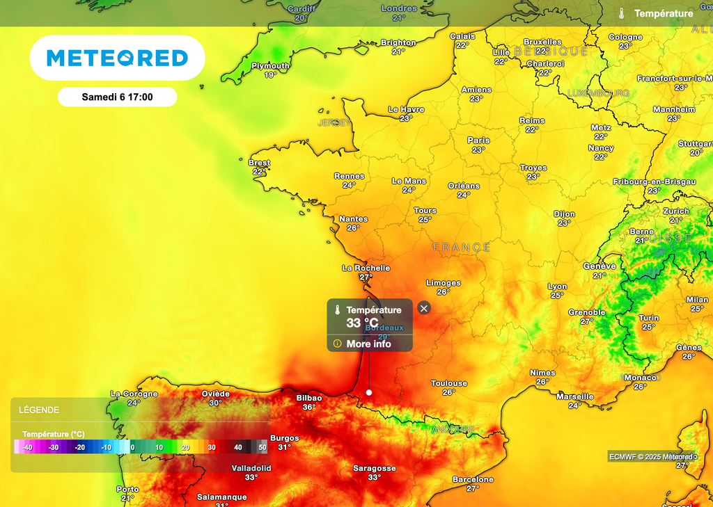 Températures pleinement estivales samedi après-midi.