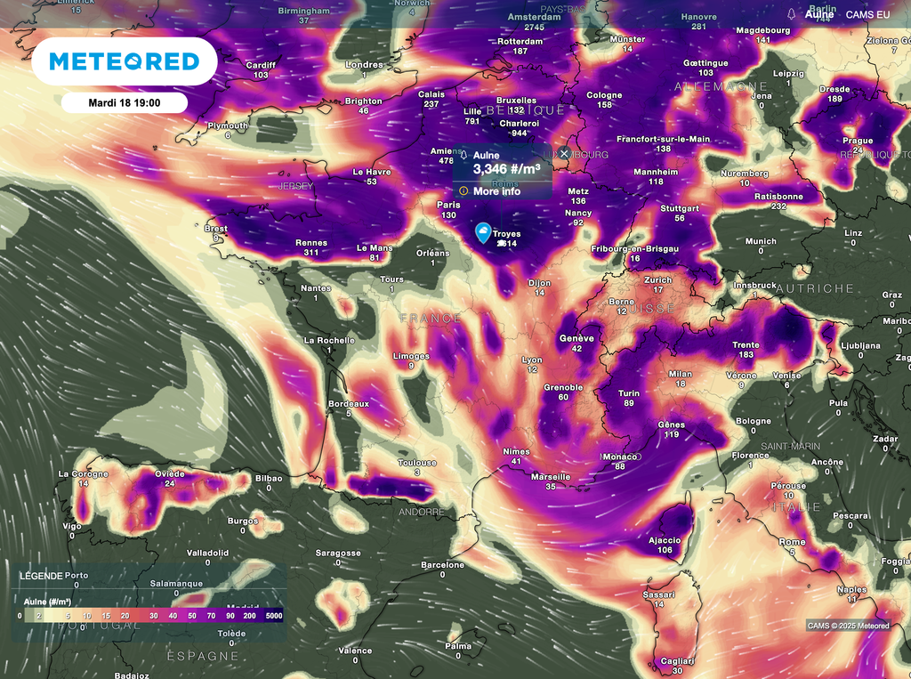Hausse des concentrations avec le beau temps et redoux. Hausse des concentrations avec le beau temps et redoux.