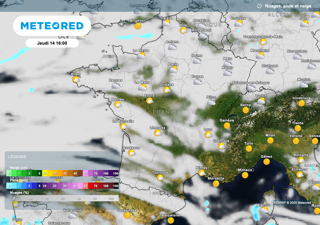 Retour d'éclaircies dans l'ouest du pays.