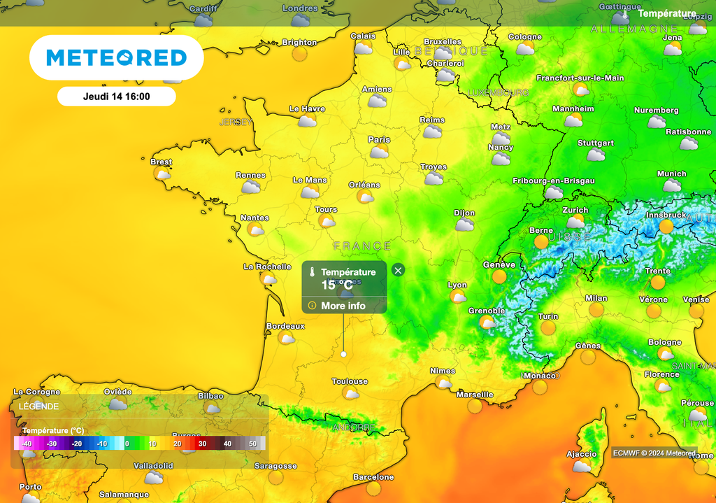 Très légère hausse des températures cet après-midi sur le nord du pays.
