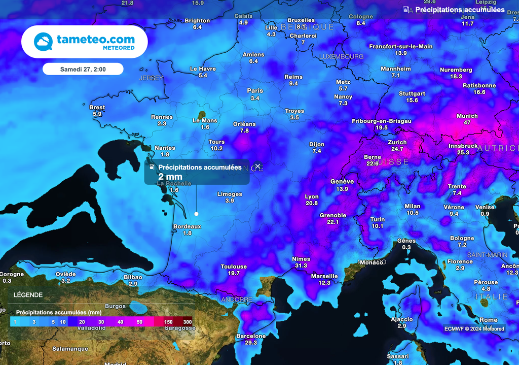 Des précipitations plutôt rares cette semaine en France ! Des précipitations plutôt rares cette semaine en France !