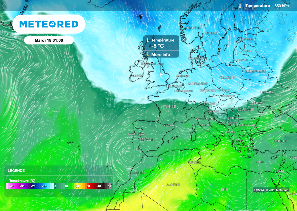 Arrivée d'air d'origine polaire la semaine prochaine au-dessus de la France.