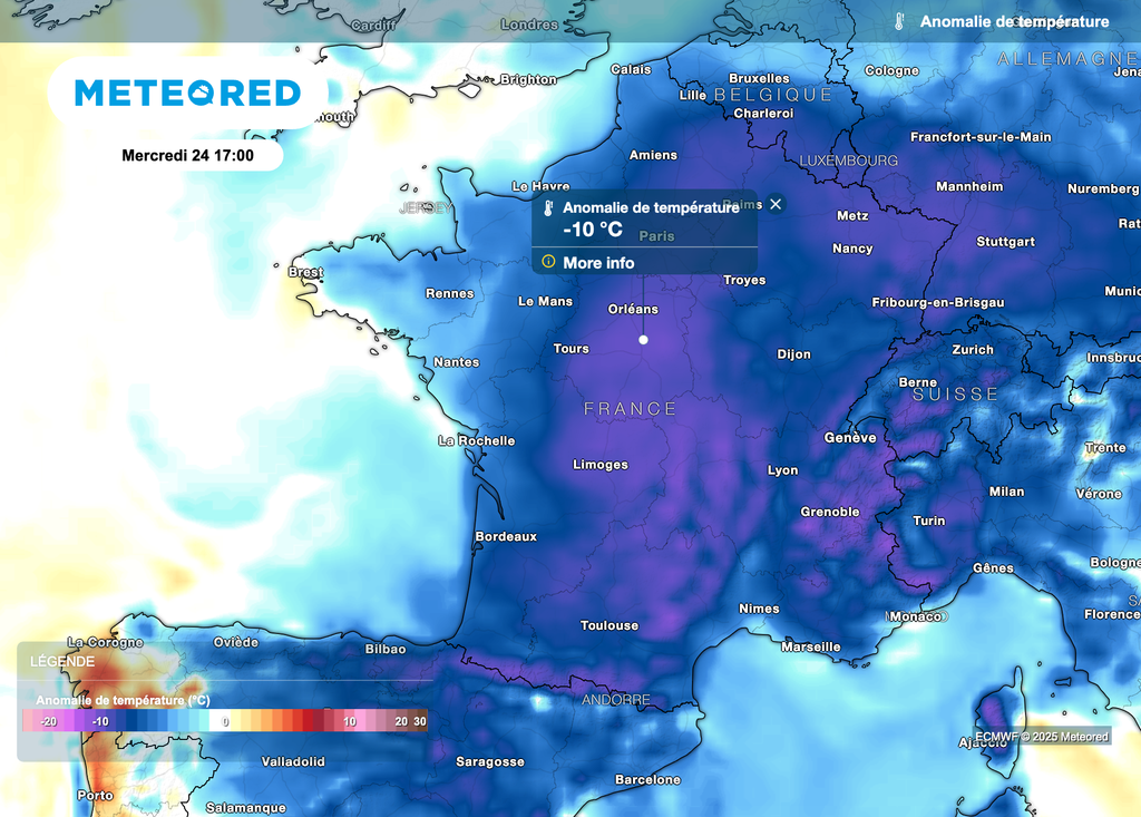 Températures 10 degrés sous les normales de saison.
