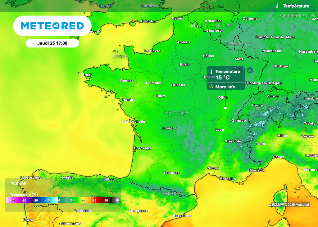 Petite hausse des températures demain après-midi.